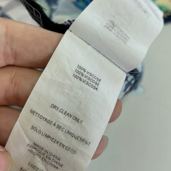 Nicholas Dress Womens 2 Blue Yellow Pink Simie Floral Sweetheart Mini Strapless - Picture 9 of 12